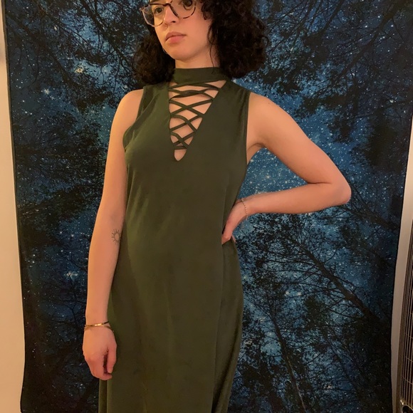 arida Dresses & Skirts - Sold 🔴 Dark green soft mock neck dress
